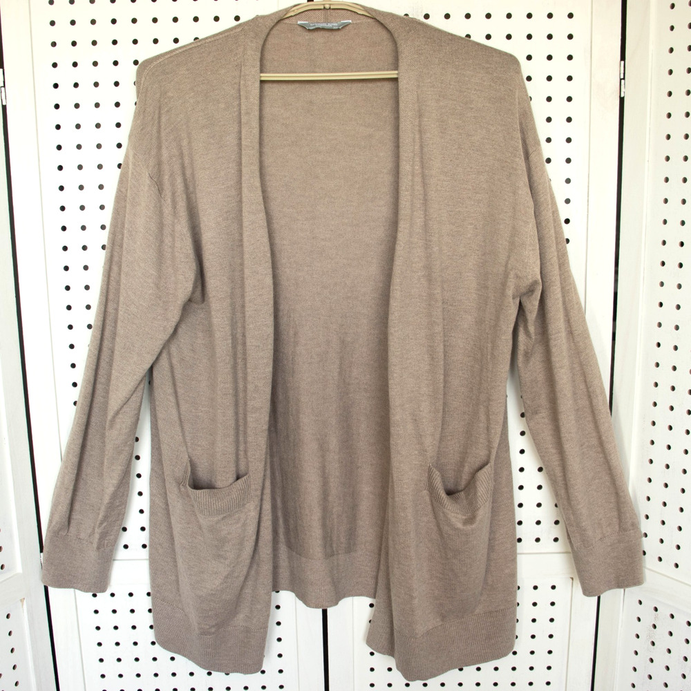 Members Mark Cashmere Blend Cardigan Womens SIZE XXL Beige Open Front